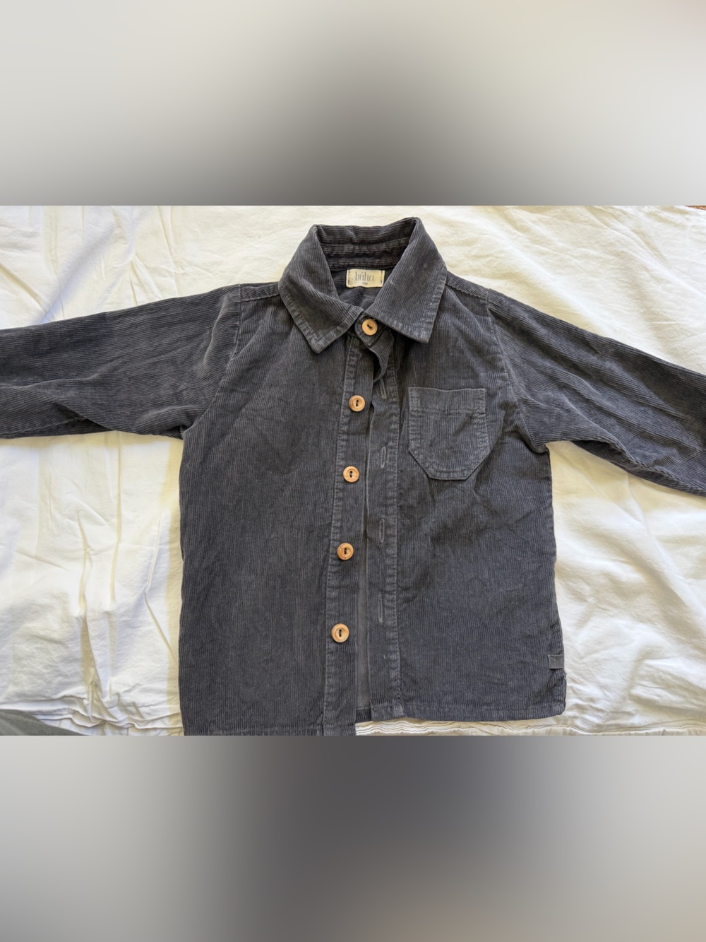 Buho Charcoal Corduroy Button-Up Jacket